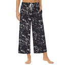 送料無料 ダナキャラン Donna Karan レディース 女性用 ファッション パジャマ 寝巻き Crop Sleep Pants - Black Marble