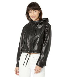 送料無料 サムエデルマン Sam Edelman レディース 女性用 ファッション アウター ジャケット コート ジャケット Vegan Leather Hooded Short Bomber - Black