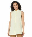 送料無料 アイリーンフィッシャー Eileen Fisher レディース 女性用 ファッション ボタンシャツ Mandarin Collar Sleeveless Long Shir..