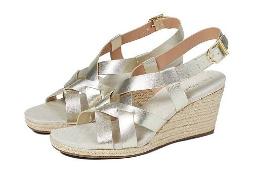 送料無料 コールハーン Cole Haan レディース 女性用 シューズ 靴 ヒール Crystal Wedge Sandal 70 mm - Gold Leather