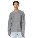  bL[uh Lucky Brand Y jp t@bV Z[^[ Mixed Stitch Tweed Crew Neck Sweater - Medium Heather Grey