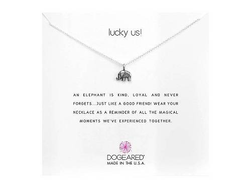 送料無料 ドギャード Dogeared レディース 女性用 ジュエリー 宝飾品 ネックレス Lucky Us Elephant Reminder Necklace - Sterling Silver