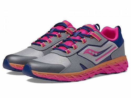 送料無料 サッカニー Saucony Kids 女の子用 キッズシューズ 子供靴 スニーカー 運動靴 Wind Shield 2.0 (Little Kid/Big Kid) - Grey/Pink/Navy