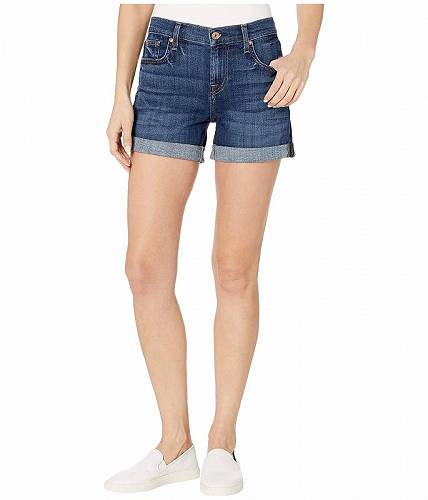 送料無料 セブンフォーオールマンカインド 7 For All Mankind レディース 女性用 ファッション ショートパンツ 短パン Relaxed Mid Roll Shorts in Broken Twill Plaza - Broken Twill Plaza