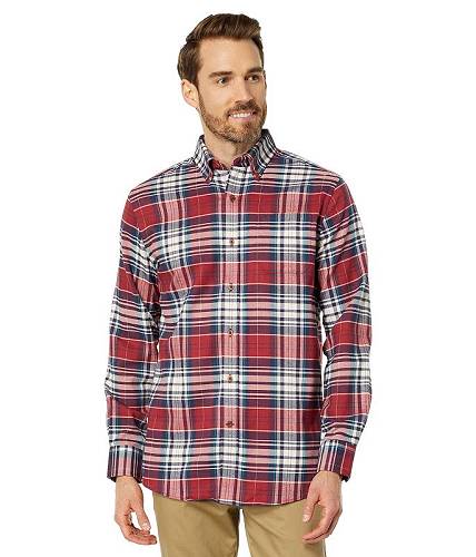  Southern Tide Y jp t@bV {^Vc Long Sleeve Flannel Glades Plaid Sport Shirt - Dark Red