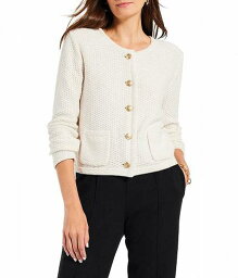 送料無料 ニックアンドゾー NIC+ZOE レディース 女性用 ファッション セーター Plus Size Gilded Texture Cardigan - Cream