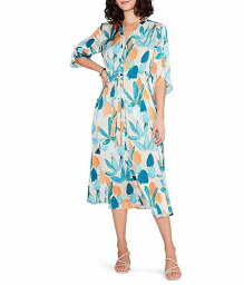 送料無料 ニックアンドゾー NIC+ZOE レディース 女性用 ファッション ドレス Citrus Grove Crepe Dress - Blue Multi