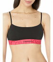  JoNC Calvin Klein Underwear fB[X p t@bV  uW[ Monolith Cotton Unlined Bralette - Black w/ Pink Splendor Waistband