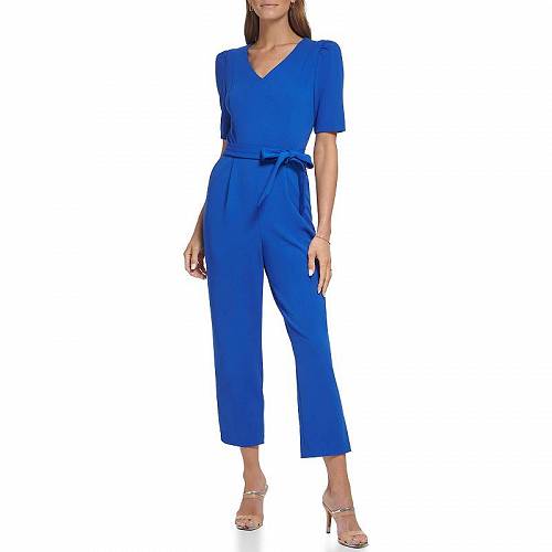 ̵ ʥ˥塼衼 DKNY ǥ  եå ץ Ĥʤ å Puff Sleeve V-Neck Scuba Crepe Jumpsuit - Deep Cobalt