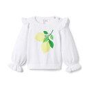 送料無料 Janie and Jack 女の子用 ファッション 子供服 セーター Lemon Pullover Sweater (Toddler/Little Kids/Big Kids) - White