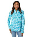  [p[ Roper fB[X p t@bV {^Vc Rodeo Star Printed Rayon Western Blouse w/ Snaps - Blue