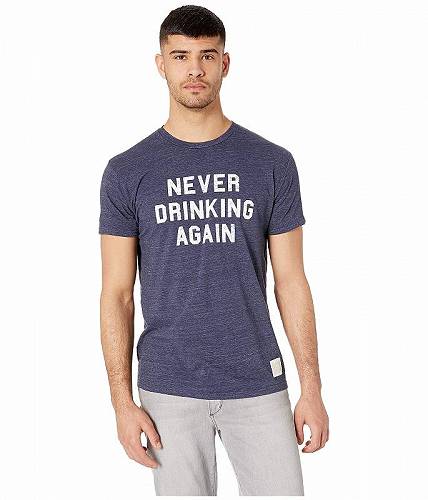 楽天グッズ×グッズ送料無料 オリジナルレトロブランド The Original Retro Brand メンズ 男性用 ファッション Tシャツ Vintage Tri-Blend Never Drinking Again Short Sleeve Tee - Streaky Navy