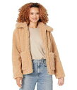  TGf} Sam Edelman fB[X p t@bV AE^[ WPbg R[g Short Front Zip Teddy Coat with Patch Pockets - Camel