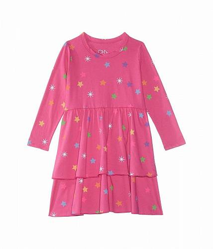 楽天グッズ×グッズ送料無料 Chaser Kids 女の子用 ファッション 子供服 ドレス Rainbow Stars Ruffle Dress （Toddler/Little Kids） - Flamingo