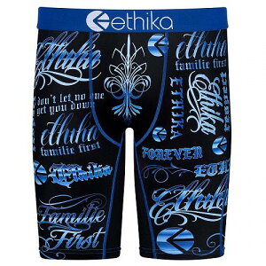 送料無料 エシカ ethika メンズ 男性用 ファッション 下着 Rescripted - Black/Blue