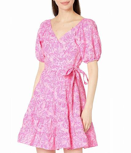送料無料 リリーピューリッツァー Lilly Pulitzer レディース 女性用 ファッション ドレス Iralee Linen Wrap Dress - Pink Blossom Foxy Llama