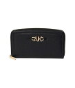 送料無料 アン クライン Anne Klein レディース 女性用 バッグ 鞄 ハンドバッグ クラッチ AK Curved Zip Around Wallet w/ Chunky AK - Black