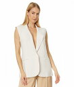  Norma Kamali fB[X p t@bV AE^[ WPbg R[g xXg Sleeveless Single Breasted Jacket - Bone