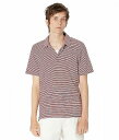 送料無料 ヴィンス Vince メンズ 男性用 ファッション ポロシャツ Slub Stripe Short Sleeve Polo - Off-White/Vermouth