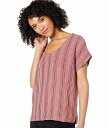 送料無料 モッドオードック Mod-o-doc レディース 女性用 ファッション Tシャツ Garment Dye Stripe Gauze Short Dolman Sleeve Top - Enamored 3