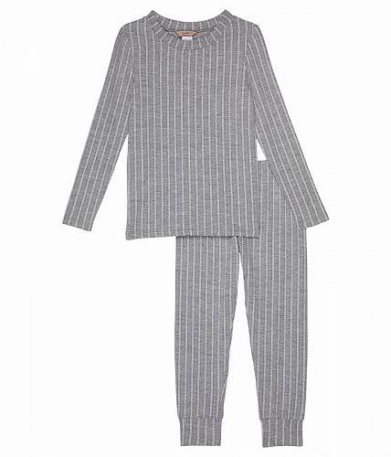 ̵ С Eberjey λ եå Ҷ ѥ  Mini Gisele Printed PJ Set (Little Kids/Big Kids) - Classic Stripe/Heather Grey