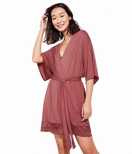 送料無料 エバージェイ Eberjey レディース 女性用 ファッション パジャマ 寝巻き バスローブ Rosalia - The Elevated Everyday Robe - Rosewood