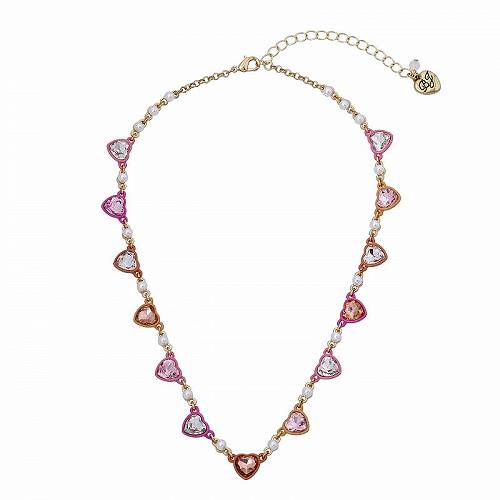  xbcB[W\ Betsey Johnson fB[X p WG[ i lbNX Stone Heart Collar Necklace - Pink