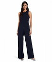  AhAipy Adrianna Papell fB[X p t@bV WvX[c Ȃ Zbg Crepe Halter Jumpsuit w/ Overlay - Midnight