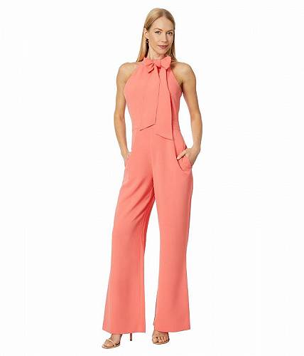 送料無料 ヴィンスカムート Vince Camuto レディース 女性用 ファッション ジャンプスーツ つなぎ セット Signature Stretch Crepe Bow Neck Jumpsuit - Sorbet