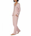 送料無料 ダナキャランニューヨーク DKNY レディース 女性用 ファッション パジャマ 寝巻き Long Sleeve Notch PJ Set - Blush Diamond