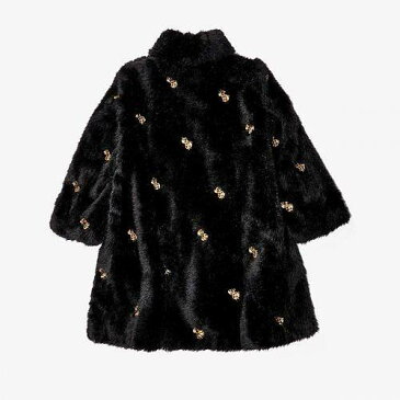 送料無料 モスキーノ Moschino レディース 女性用 ファッション アウター ジャケット コート Dollar Sign Faux Fur Coat - Black