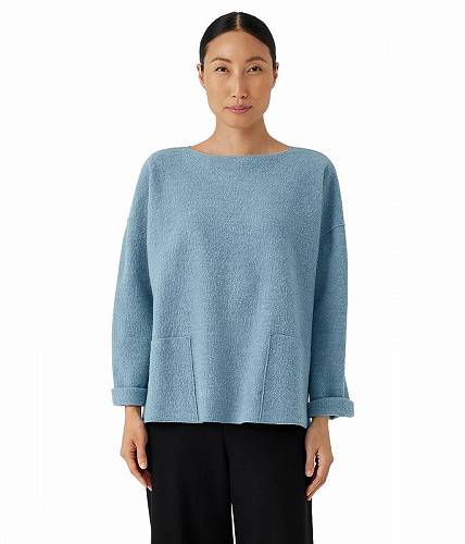 楽天グッズ×グッズ送料無料 アイリーンフィッシャー Eileen Fisher レディース 女性用 ファッション セーター Plus Size Bateau Neck Box Top - Blue Steel