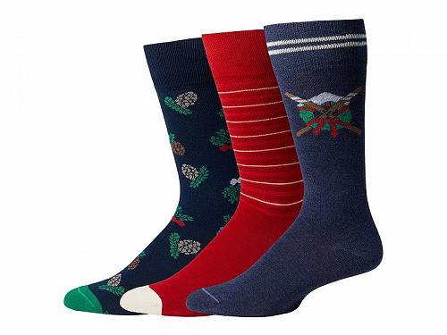 送料無料 バインヤード・バインズ Vineyard Vines メンズ 男性用 ファッション ソックス 靴下 スリッパ Wreath &amp; Skis 3-Pack Socks - Multi
