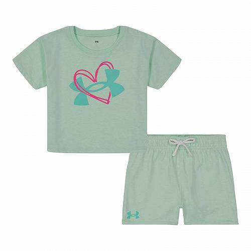 送料無料 アンダーアーマー Under Armour Kids 女の子用 ファッション 子供服 セット Jersey Tee and Shorts Set (Toddler) - Aqua Foam