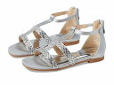 送料無料 Badgley Mischka Kids 女の子用 キッズシューズ 子供靴 サンダル Lisa Braided Sandal (Little Kid/Big Kid) - Silver