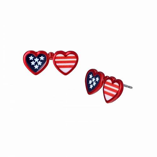 送料無料 ベッツィージョンソン Betsey Johnson レディース 女性用 ジュエリー 宝飾品 イヤリング Sunglass Stud Earrings Set - Red/White/Blue