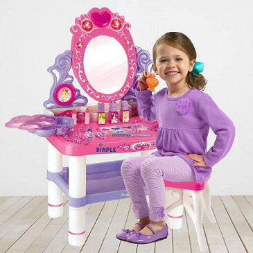 DimpleChild プリンセス Themed Vanity 女の子用 Set with 16 Fashion & メークポーチ 化粧品バッグ Accessories Flashing Lights by Dimple ドレッサー　女の子おもちゃ　おしゃれ【送料無料】【代引不可】【あす楽不可】