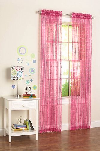 Your Zone Single Curtain Panel with Sequins 50