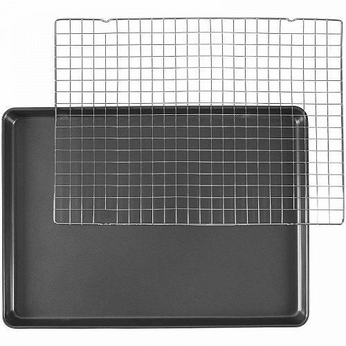 Wilton EBg Bake It Better Non-Stick Mega Cookie Pan and Chrome Cooling Grid Set EBg @yzyszyysz