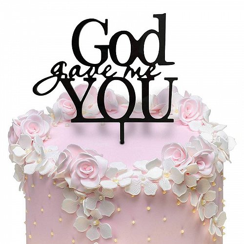 Jennygems Religious ケーキ Topper ウェディング　結婚 & Anniversary & Christian God Gave Me You ウェディングケーキ　トッパー【送料無料】【代引不可】【あす楽不可】