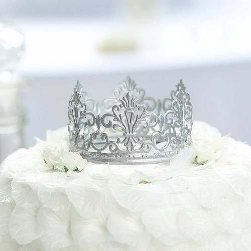 eFavormart Metal プリンセス Crown ケーキ Topper Birthday ケーキ ウェディング 結婚 Decoration For ウェディング 結婚 Birthday Party Special Event Silver ウェディングケーキ トッパー【送料無料】【代引不可】【あす楽不可】