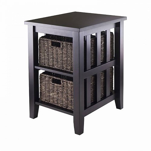 Winsome Wood Morris Accent Table with 2 Storage Baskets Espresso Finish 家具　木製　サイドテーブル 【送料無料】【代引不可】【あす楽不可】