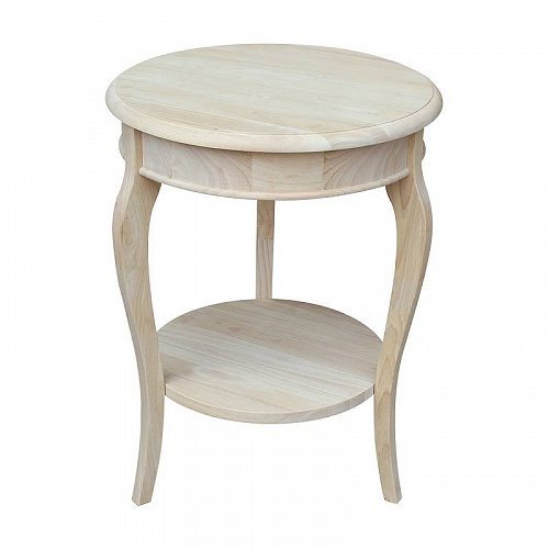 International Concepts Cambria Round End Table 家具　木製　サイドテーブル 【送料無料】【代引不可】【あす楽不可】