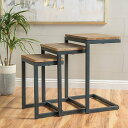 Noble House Deena Firwood アンティーク Nesting Tables 家具 木製 サイドテーブル 【送料無料】【代引不可】【あす楽不可】