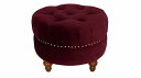 Jennifer Taylor La Rosa Victorian Tufted Round Ottoman Burgundy Ƌ@Ibg} yzyszyysz