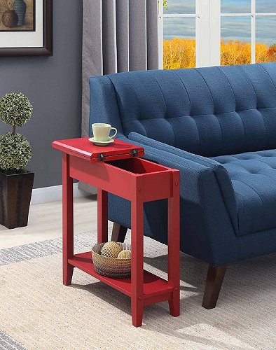 Convenience Concepts American ヘリテージ Flip Top End Table Multiple Colors Cranberry Red 家具　木製　サイドテーブル 【送料無料】【代引不可】【あす楽不可】