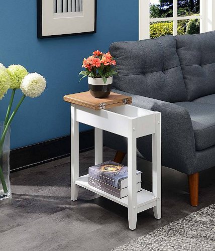 Convenience Concepts American ヘリテージ Flip Top End Table Multiple Colors White/Driftwood 家具　木製　サイドテーブル 【送料無料】【代引不可】【あす楽不可】