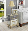 Convenience Concepts Gold Coast Vineyard 3-Drawer Mirrored End Table Champagne/ Mirror 家具　木製　サイドテーブル 【送料無料】【代引不可】【あす楽不可】