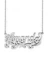 Jay Aimee Designs Personalized Sterling or 14K メッキ Double Name ネックレス w/Beading and Rhodium on Name and Tail 18