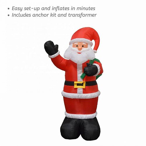 Impact Canopy Inflatable Outdoor Christmas Decoration 6 Feet Tall Santa Claus with Gift Bag クリスマス エアブロー エアバルーン 【送料無料】【代引不可】【あす楽不可】